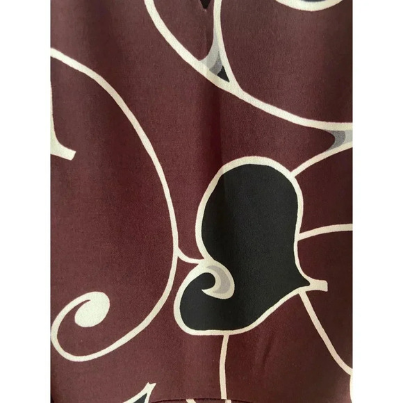 Ann Taylor Factory Small Burgundy and Black Heart Scroll Short Dress Long Sleeve - Picture 11 of 12